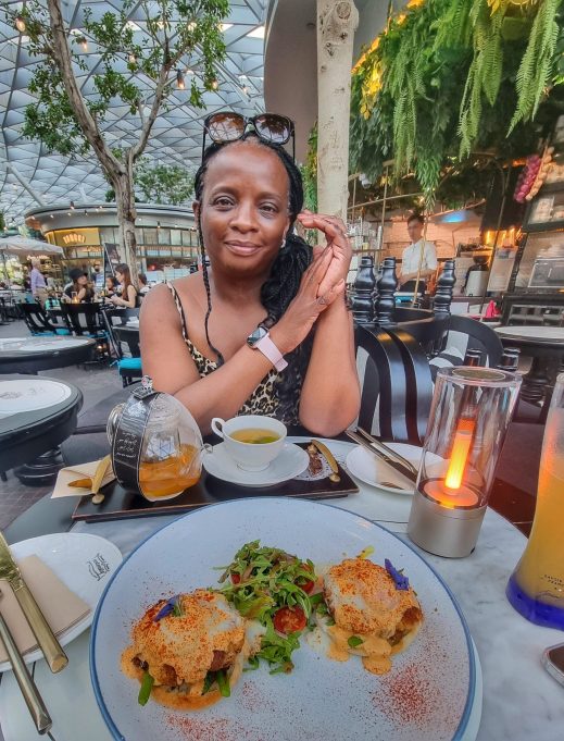 me at L'Artique Cafe at Channgi Airport diversity during Singapore itinerary